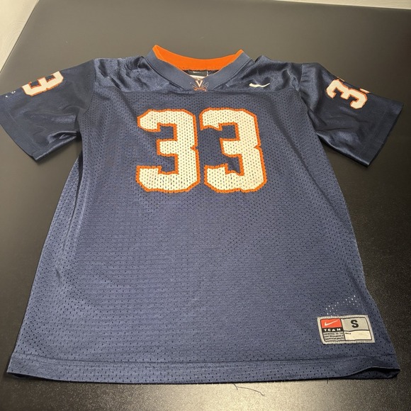 UVA Cavaliers Kids Nike Team  Jersey Size Small Unisex Navy Blue Orange Football - Picture 1 of 6